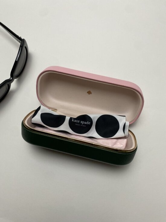 Kate Spade New York Black Oversized Sunglasses w/ Pink Case main image 4
